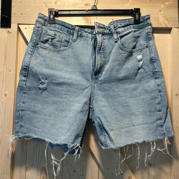 Old Navy Light Blue Distressed Jean Shorts - Picture 1 of 6